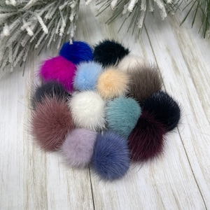 1-1.5&#39;&#39; Mink Fur Pompoms Variety Colors