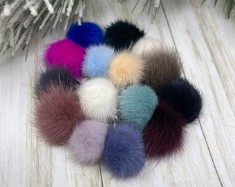 1-1.5'' Mink Fur Pompoms Variety Colors