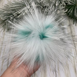 Enorme pompom de pele de guaxinim real de 7”. Pompom de pele genuíno para chapéus. Envio rápido.