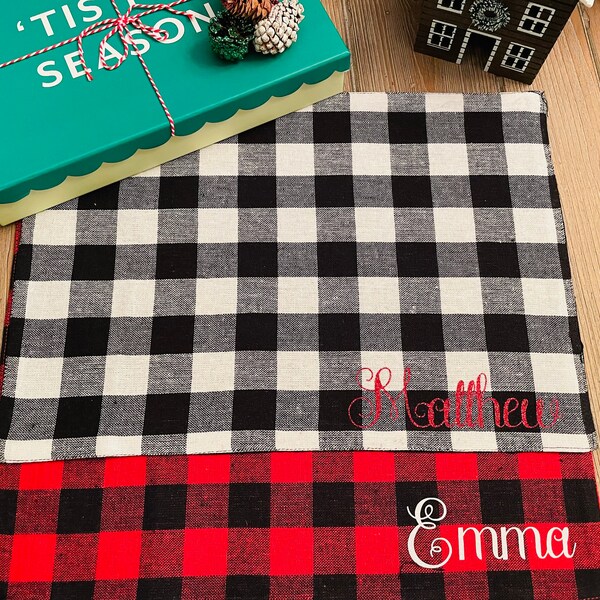 Buffalo Plaid Placemats Etsy