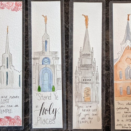 LDS Temple Bookmarks - Etsy