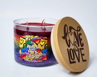 Pride Rainbow Candle | 3-Wick 12oz Rainbow Layered Candle