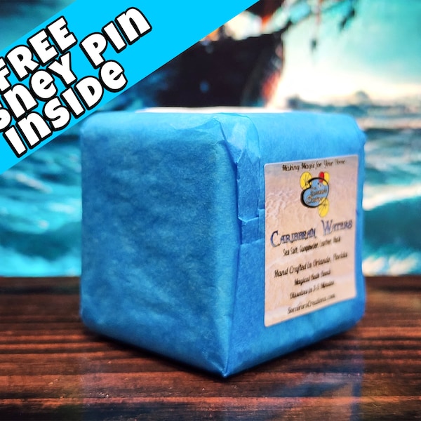 Disney Bath Bomb | Caribbean Waters | Pirates of the Caribbean (MK) Inspired | FREE Official Trading Pin Inside Every Bath Bomb
