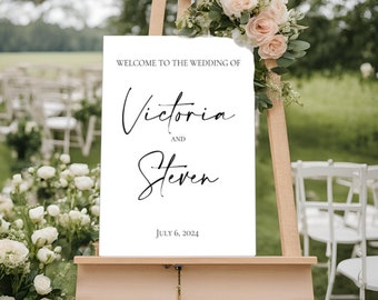 Customizable Digital Elegant Wedding Welcome Sign 24x36