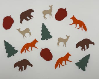 Rustic Wilderness Nature Confetti | Deer, Trees, & Bears | Baby Shower and Birthday Fun
