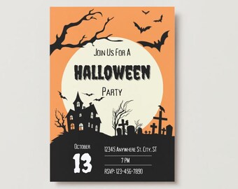 Spooky Halloween Party Invitation Digital