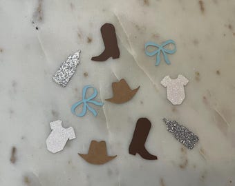 Western Baby Shower Confetti | Cowboy or Cowgirl Theme | Rustic Country Table Scatter