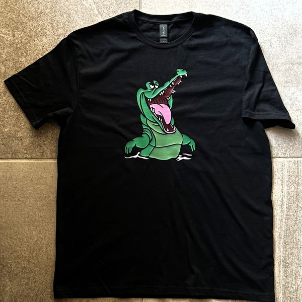 Adult size Disney inspired Tick Tock (Tic Tok) Crocodile from Peter Pan T shirt or Tank Top Alligator