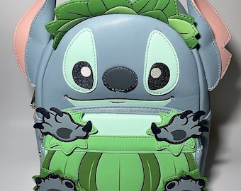 Disney Loungefly Lilo and Stitch Luau Hawaii Hula Grass Skirt Mini Backpack  BRAND NEW