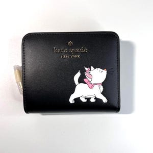Kate Spade x Disney Aristocats Marie Cat Bifold Wallet Black Retired and Brand New!