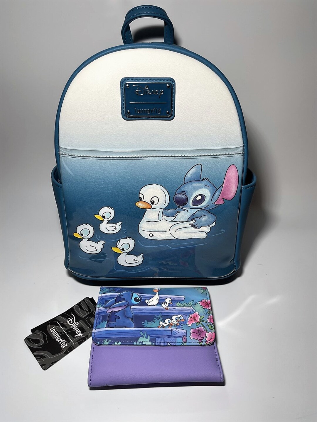 Disney Loungefly Lilo and Stitch Water Ducklings Mini Backpack and Flap