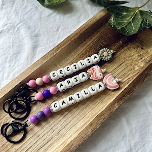 Build Your Own Keychain / Custom Keychain/ Silicone Keychain/ Diaper Bag/ Kids Name Keychain/ Backpack Keychain / Purse Charm / Lanyard