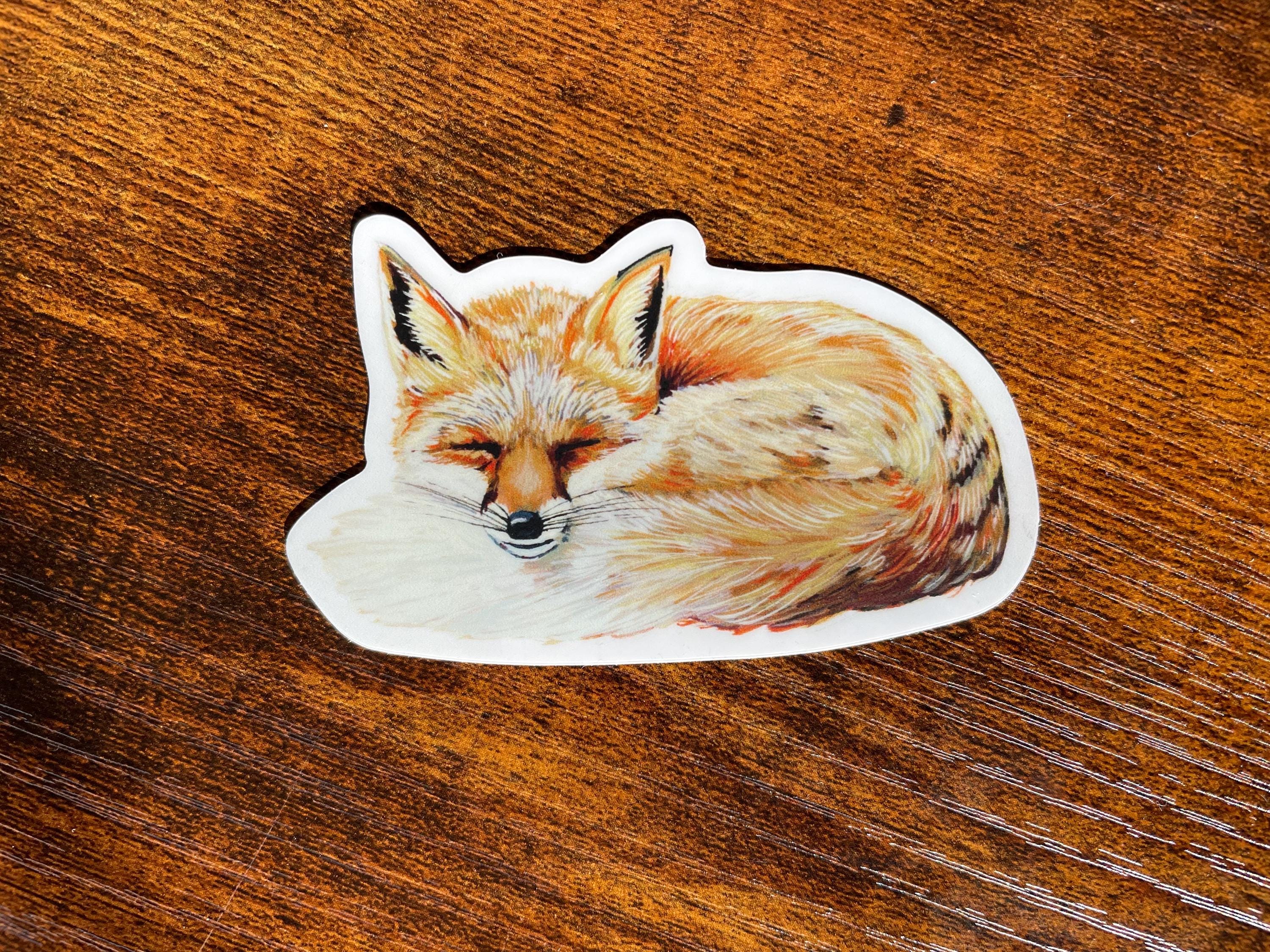 Sleeping Fox Sticker - Etsy