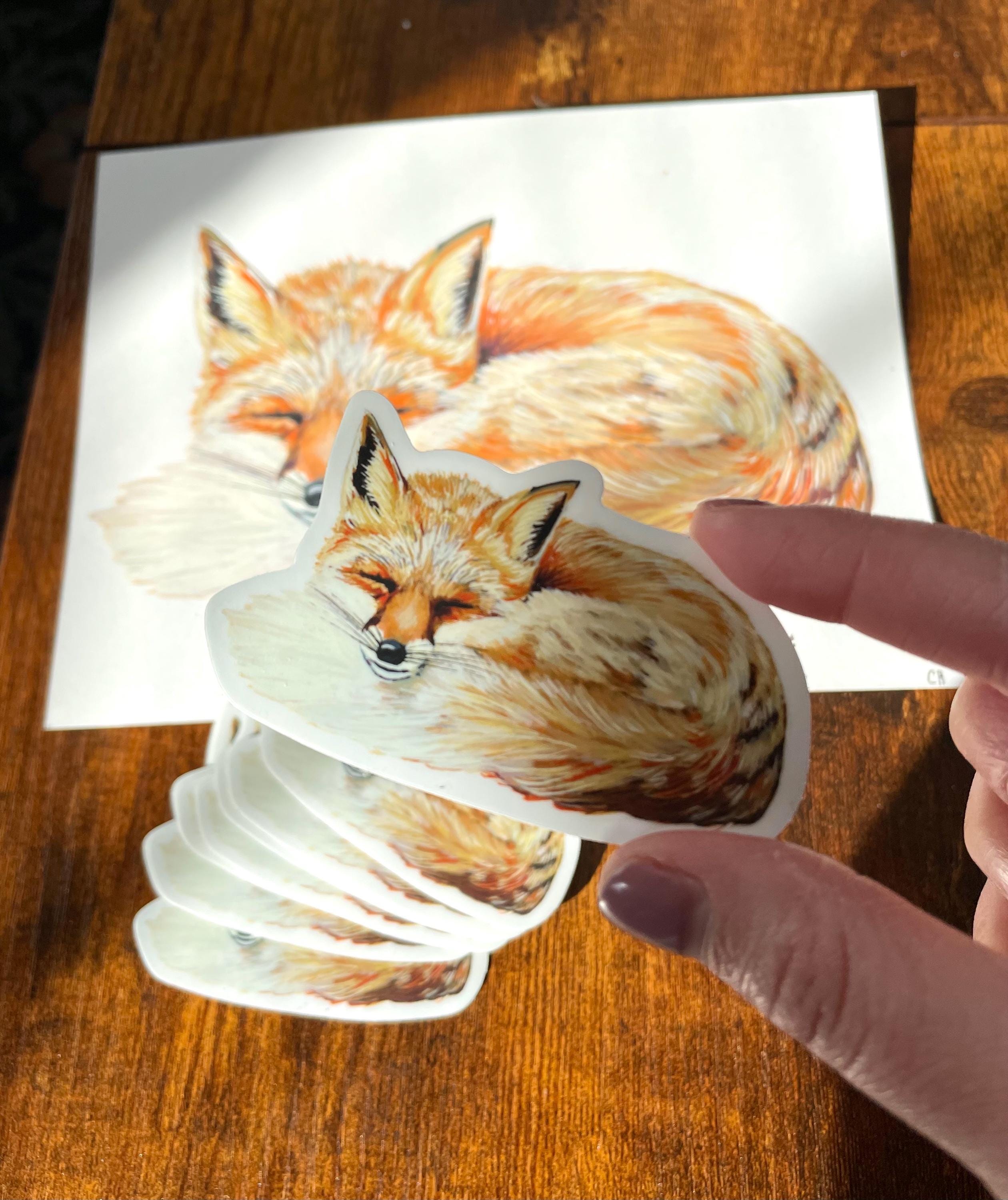 Sleeping Fox Sticker - Etsy