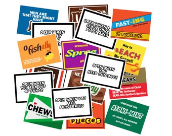Missionary Gift Candy Wrappers and "Open When" cards