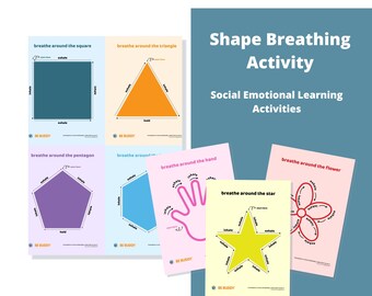 Shape Breathing Activity Cards: Mindfulness, Emotional Regulation Tool (PDF Download)