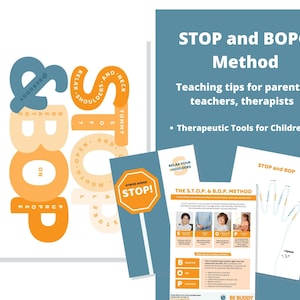 STOP and BOP® Method Calming Corner Posters, Stress Relief for Kids, Therapeutic Tools for Children, Kids Coping Strategy Zones, Sel Print