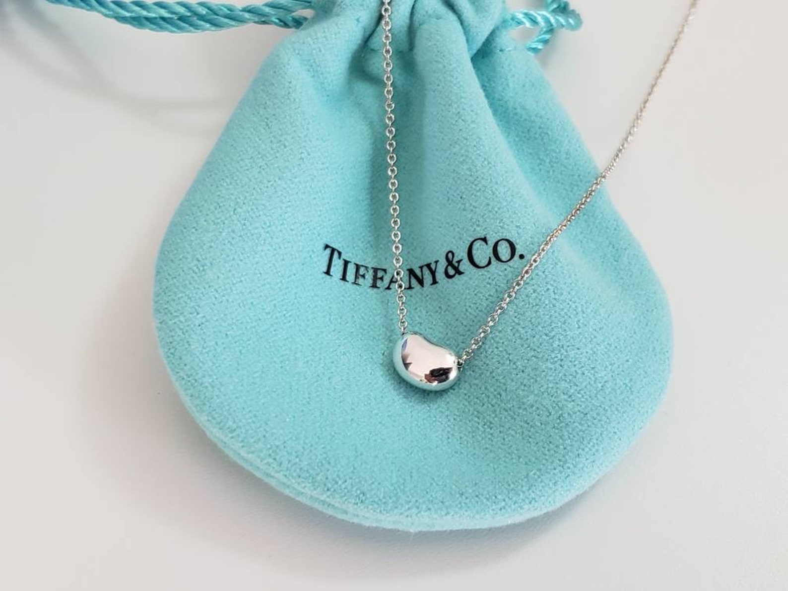 Tiffany & Co Small Bean Necklace Etsy
