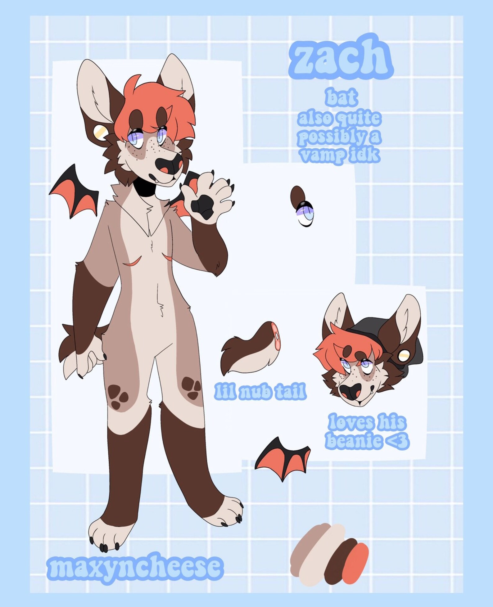Custom one sided fursona reference sheet Etsy