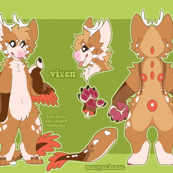 custom fursona reference sheets