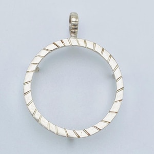 925 Sterling Silver Round Pendant setting prong Blank Bezel Holder Coin Connector Blank Trays Pendant Nickel Free Bezel Coin Connector