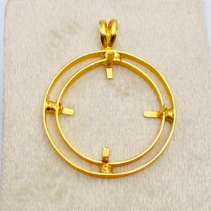 925 Sterling Silver Round Pendant setting prong Blank Bezel Holder Coin Connector Blank Trays Pendant Nickel Free Bezel Coin Connector