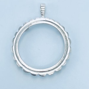 925 Sterling Silver Round Pendant setting prong Blank Bezel Holder Coin Connector Blank Trays Pendant Nickel Free Bezel Coin Connector