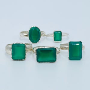 Handmade Green Onyx Ring: 925 Sterling Silver, Natural Gemstone