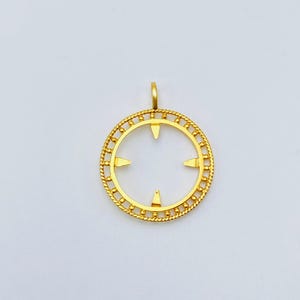 925 Sterling Silver Gold Plated Pendant setting prong Blank Bezel Holder Coin Connector Blank Trays Pendant Nickel Free Bezel Coin Connector