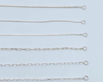 Collar de plata de ley 925 con múltiples cadenas redondas / Cadena con colgante de plata hecha a mano