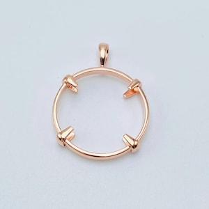 925 Sterling Silver Round Pendant setting prong Blank Bezel Holder Coin Connector Blank Trays Pendant Nickel Free Bezel Coin Connector