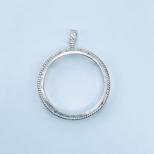 925 Sterling Silver Round Pendant setting prong Blank Bezel Holder Coin Connector Blank Trays Pendant Nickel Free Bezel Coin Connector