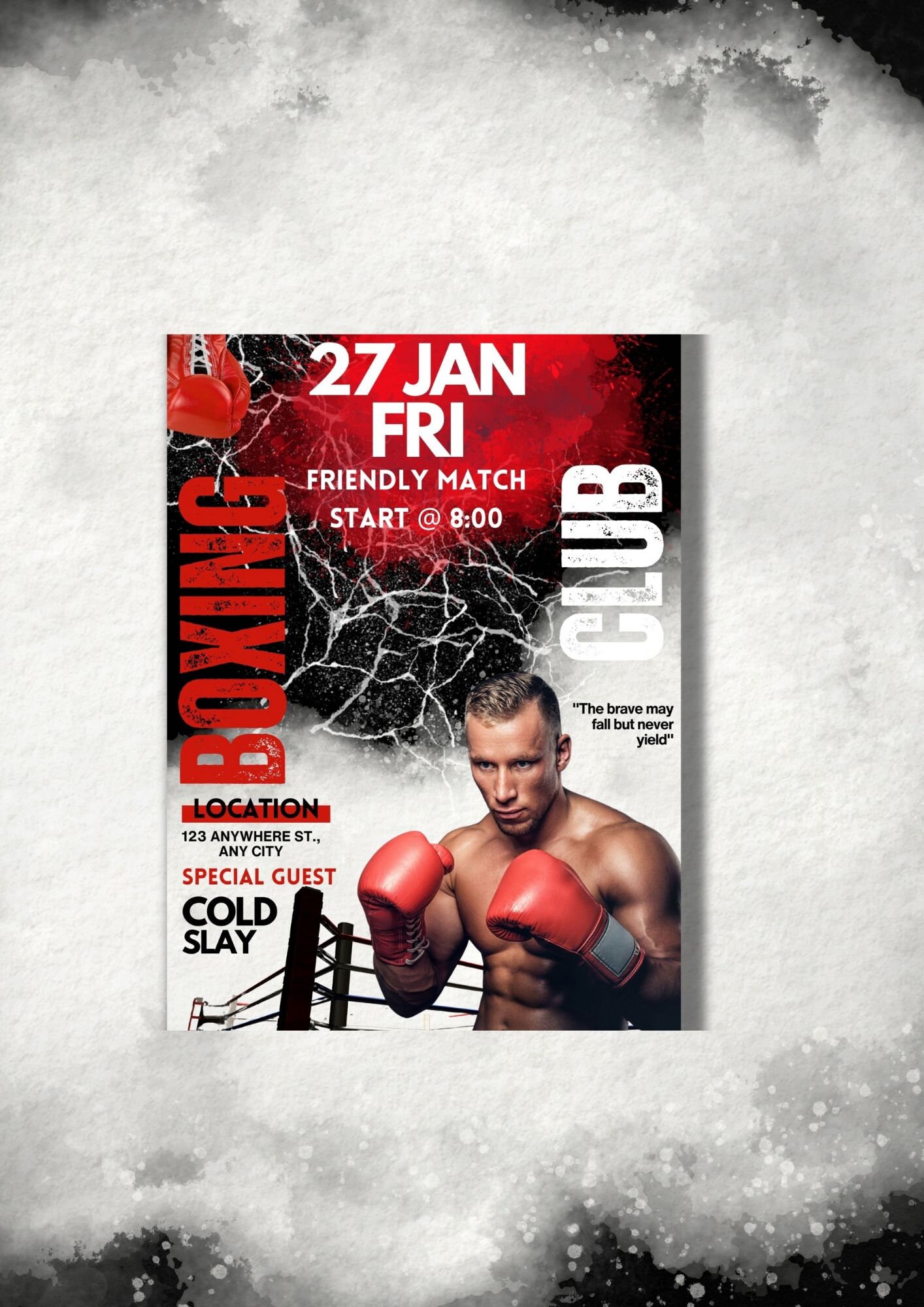 Editable Party Flyer Social Media, Boxing Night Flyer, Party Invitation ...