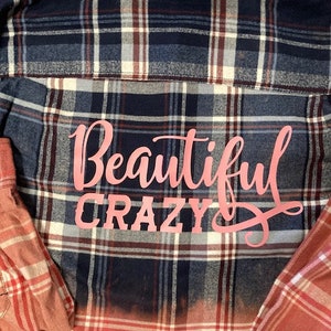 Beautiful Crazy Button Down Distressed Mystery Color Flannel Shirt