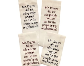 Sacco di farina da cucina, strofinaccio da cucina, regalo per il vicino di Mr. Rogers