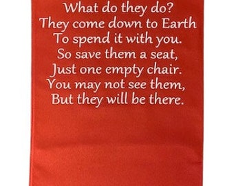 Christmas in Heaven Memorial Keepsake Red Chair Runner Banner Sign