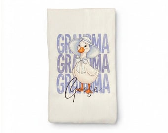 Grandma Goose keukenhanddoek, oma cadeau, schattig boerderijdecor, meelzak handdoek, cadeau voor oma