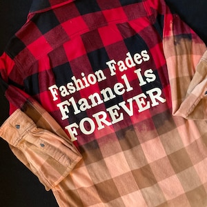 Fashion Fades, Flannel Is Forever Distressed Bleached Mystery Color Flannel Shirt