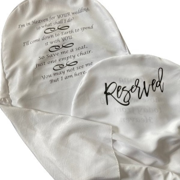 I'm In Heaven For Your Wedding Memorial Wedding Chair Covering Keepsake