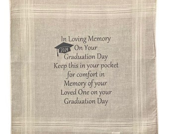 Memorial 2024 Graduate Handkerchief Hanky Keepsake