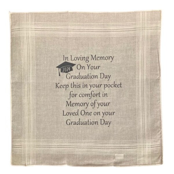 Memorial 2024 Graduate Handkerchief Hanky Keepsake