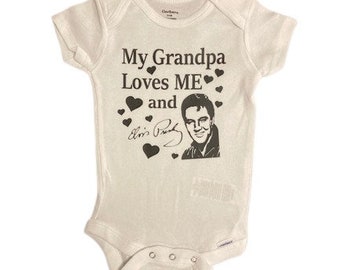 Grandpa Loves Me and Elvis Onesies® one piece Bodysuit