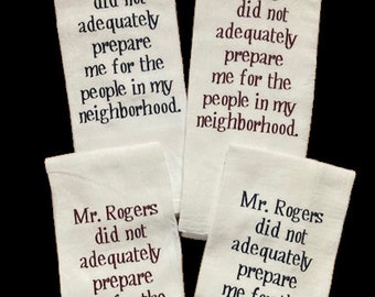 Mr. Rogers Neighborhood Flour Sack Kitchen Dish Tea Towel Neighbor Gift