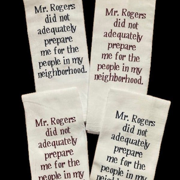 Mr. Rogers Neighborhood Flour Sack Kitchen Dish Tea Towel Neighbor Gift