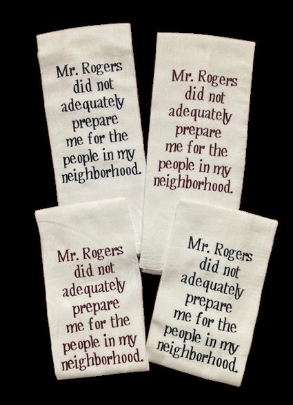 Mr. Rogers Witziges Geschirrtuch – „Did Not Adequately Prepare Me“, Waffelgewebe, 40,6 X 61 Cm
