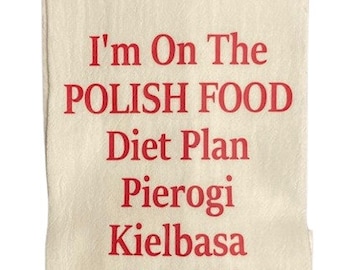Je suis sur le régime alimentaire polonais Sac de farine Linge de cuisine Linge à vaisselle polonais