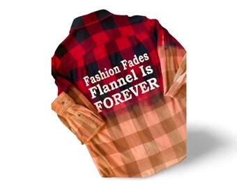 Fashion Fades, Flannel Is Forever Distressed Bleached Mystery Color Flannel Shirt