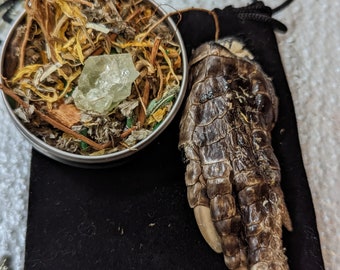 Fixed Alligator Foot/Mojo Bag/Hoodoo Mojo Bag/ Money Mojo/ Gambling Luck