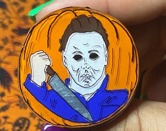 Michael Myers Inspired Phone Grip & Stand, Halloween 1978 Inspired Tablet Stand, Handmade, Handpainted Horror Gift