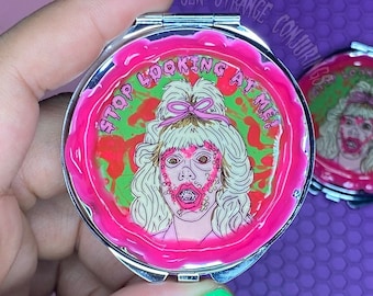 Night of the Demons Inspired Compact Mirror, Handmade to Order Suzanne Mirror
